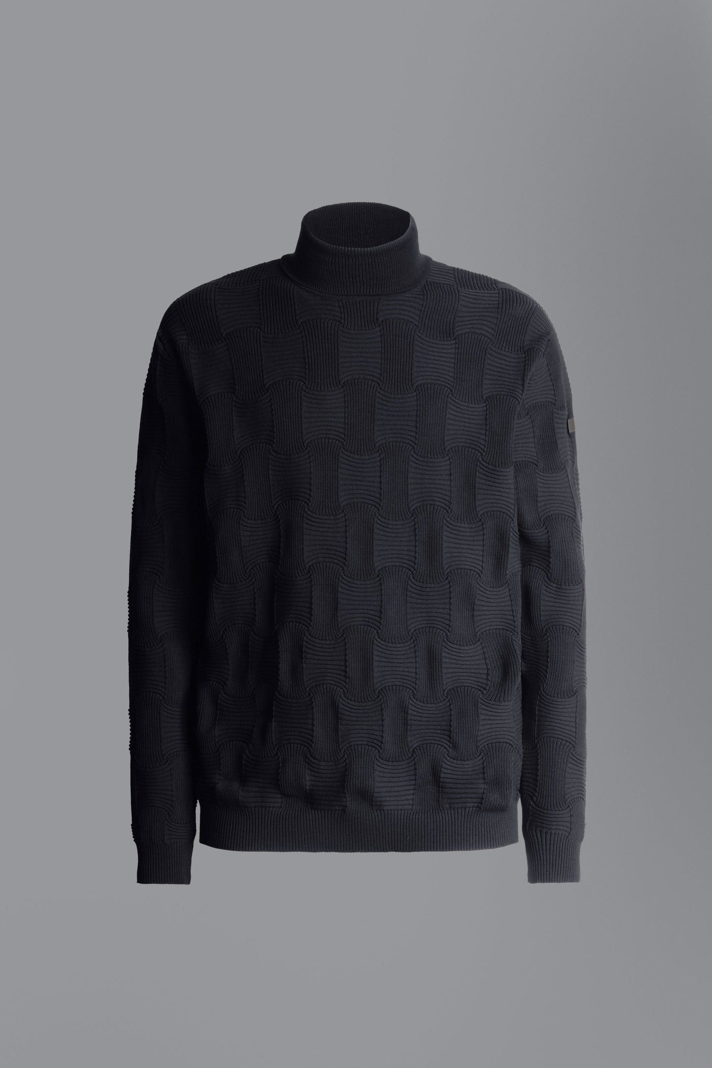 Knit Cotton Basket Turtleneck
