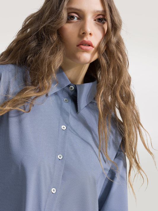 Oxford Jacquard Boyfriend Wom Shirt