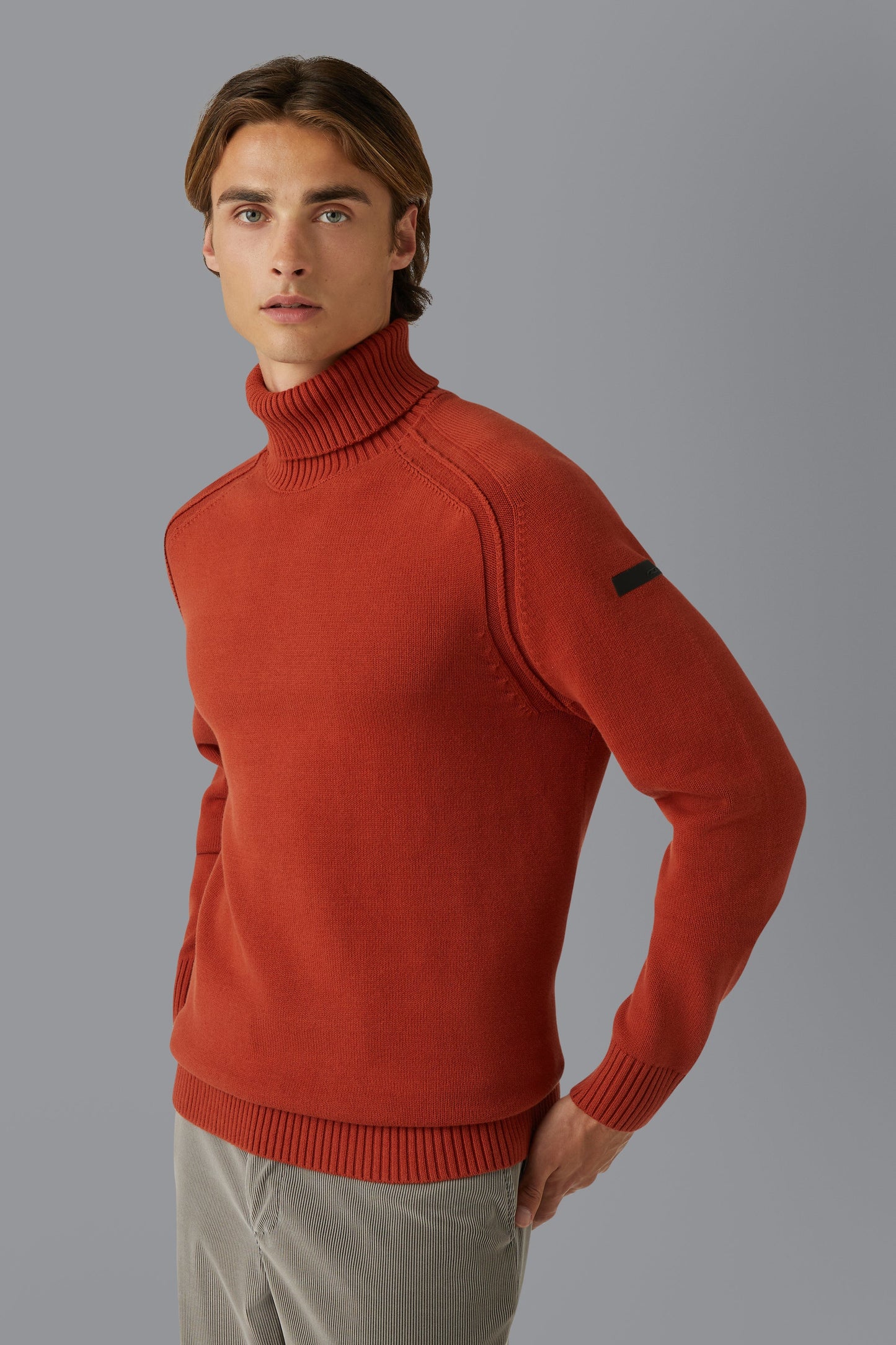 Knit Cotton Plain Turtleneck