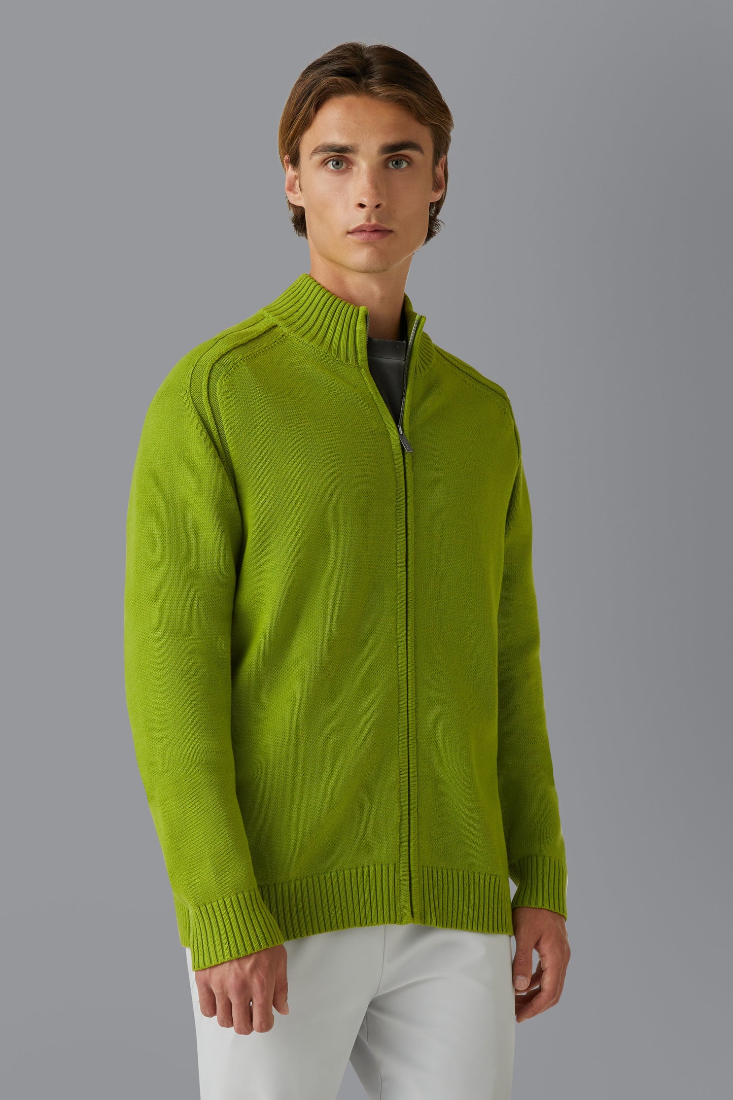 Knit Cotton Plain Zip