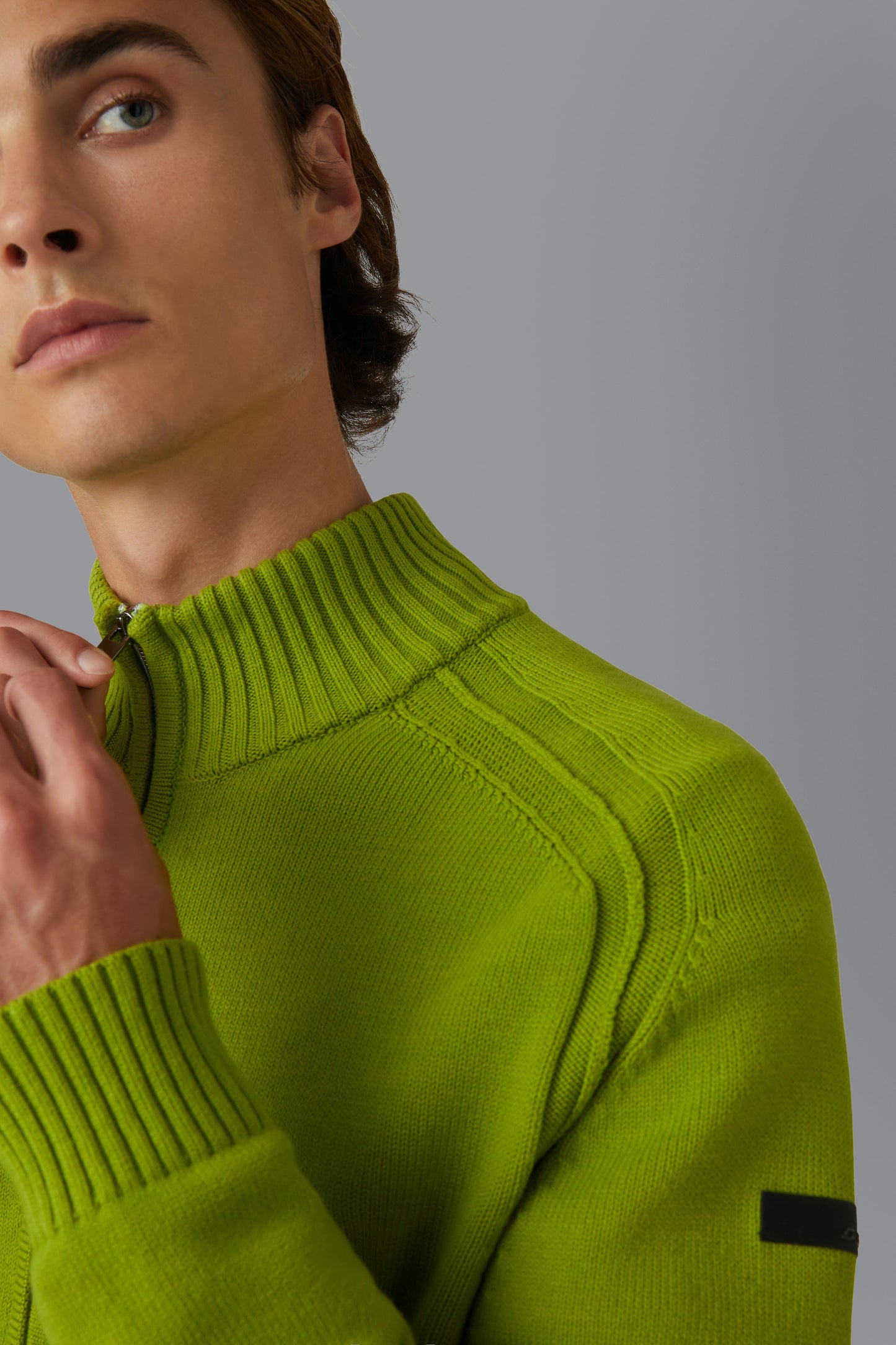 Knit Cotton Plain Zip
