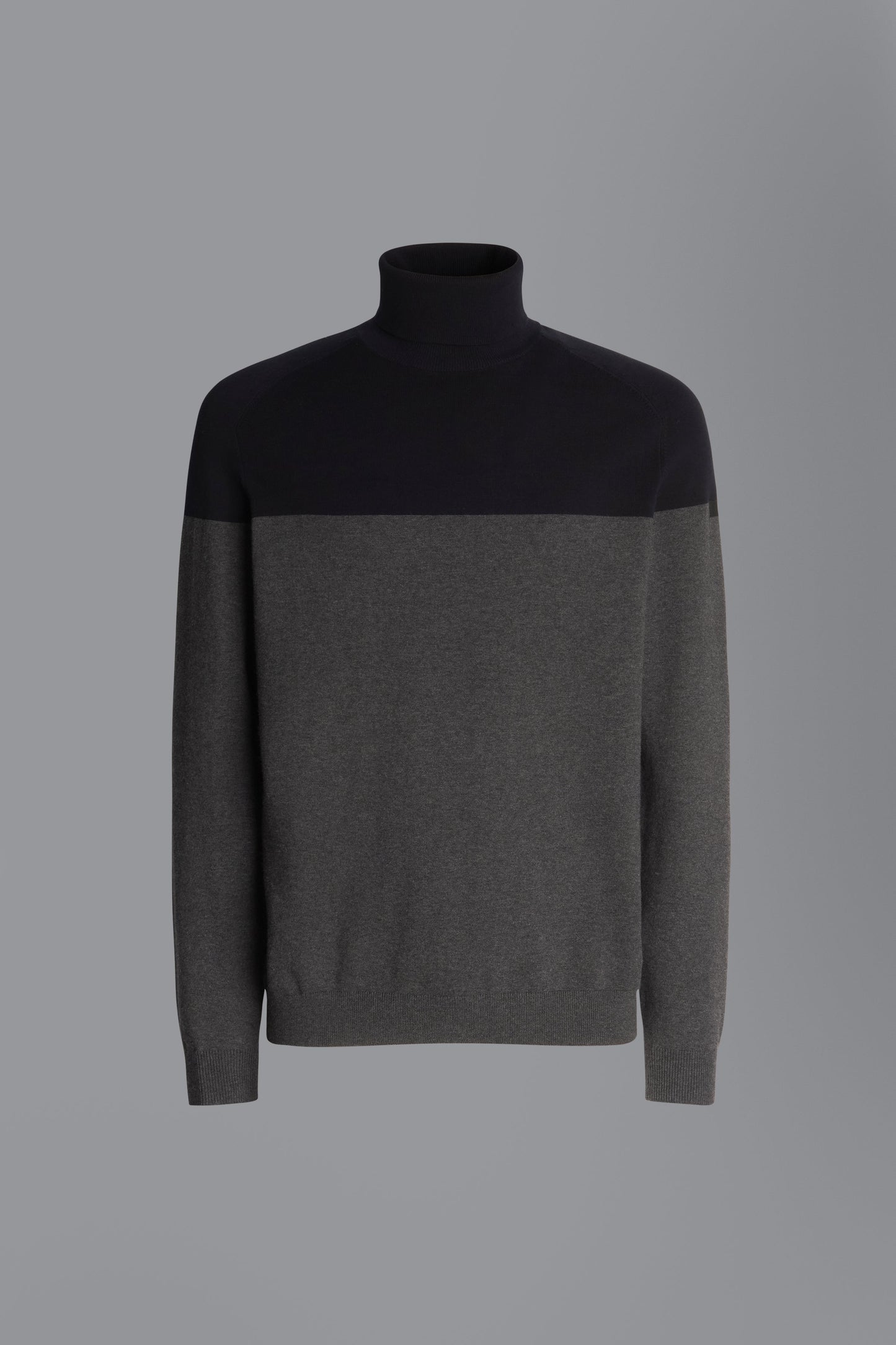 Knit Cotton Block Turtleneck