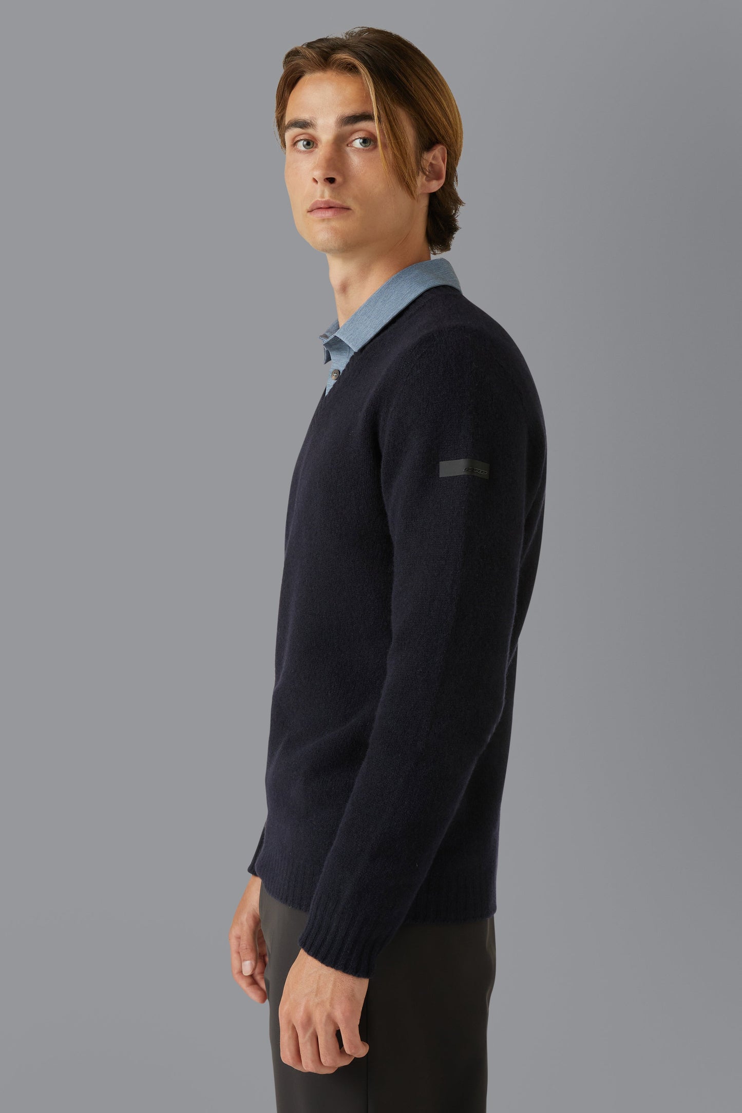 Knit Wool Plain Uncut V-Neck