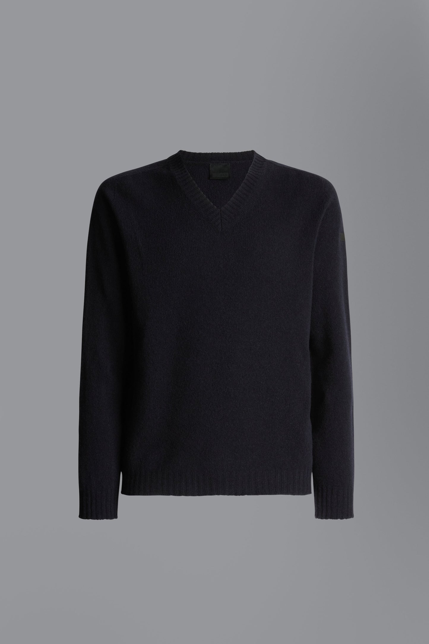 Knit Wool Plain Uncut V-Neck
