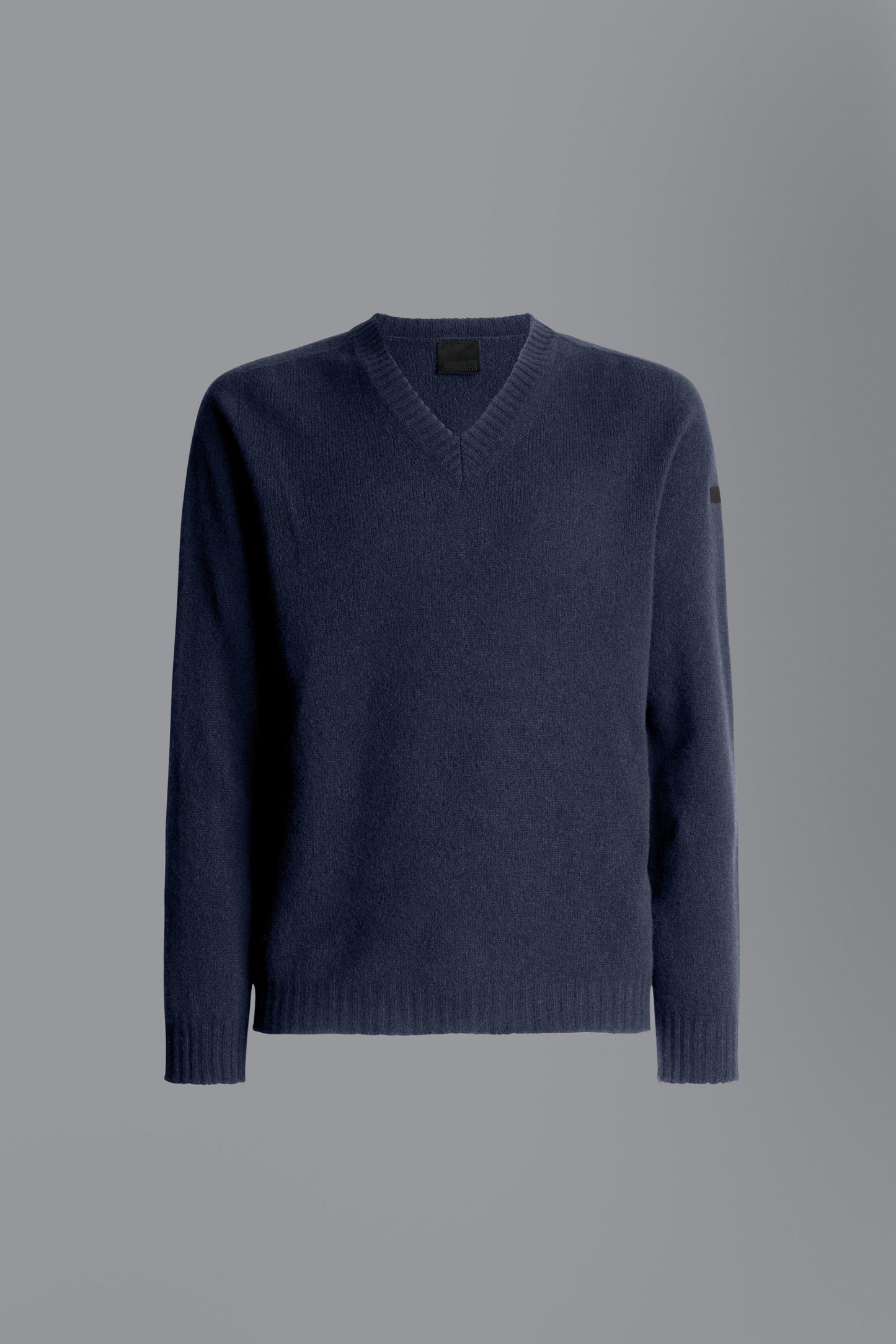 Knit Wool Plain Uncut V-Neck