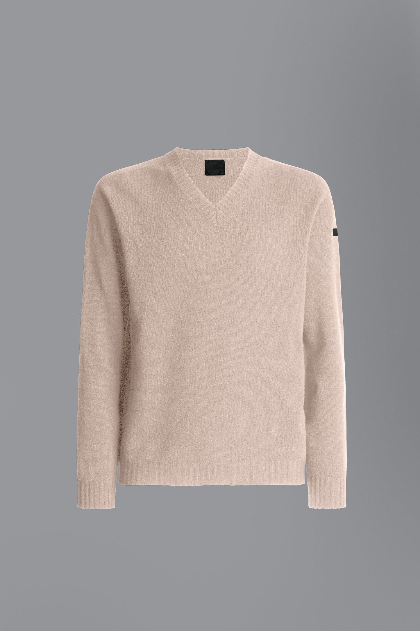 Knit Wool Plain Uncut V-Neck