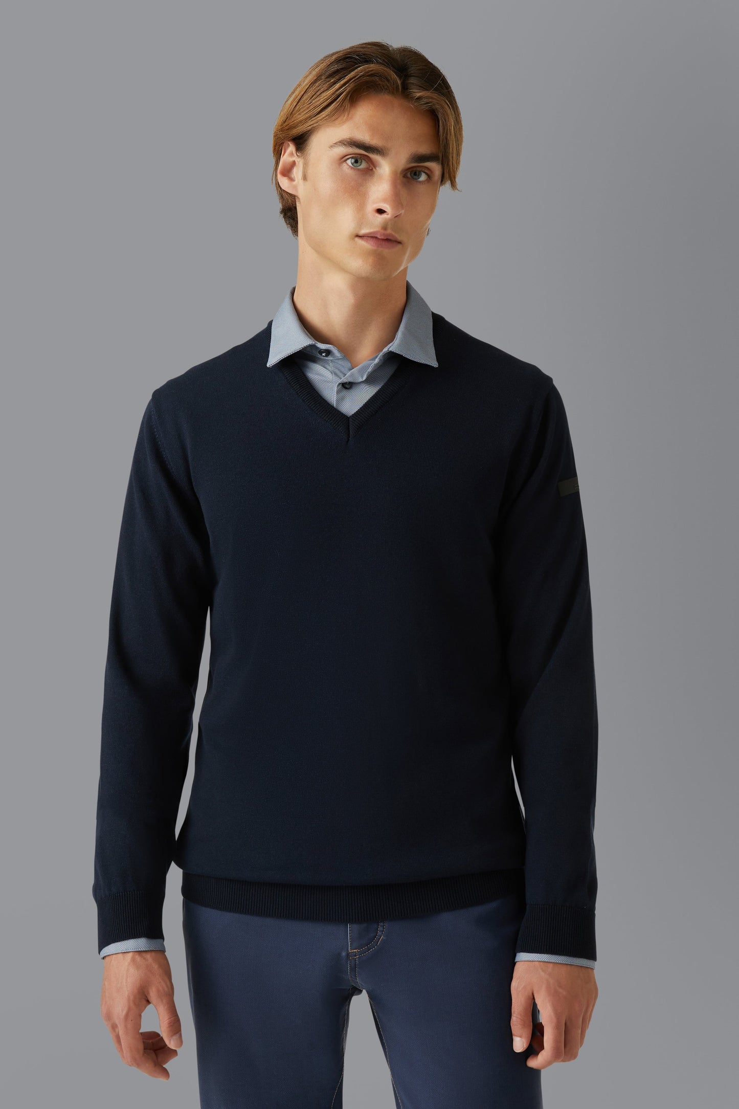 Knit Polipropicotton Plain V-Neck
