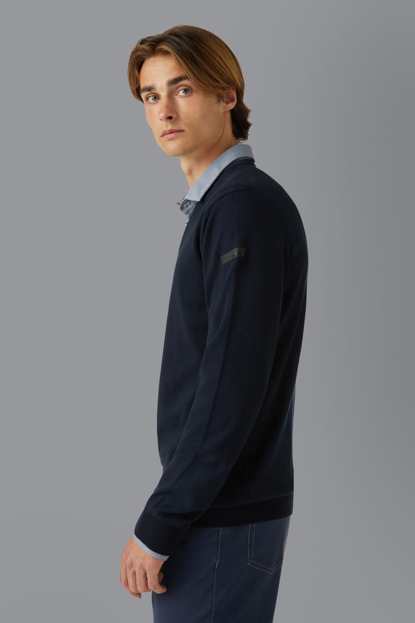 Knit Polipropicotton Plain V-Neck