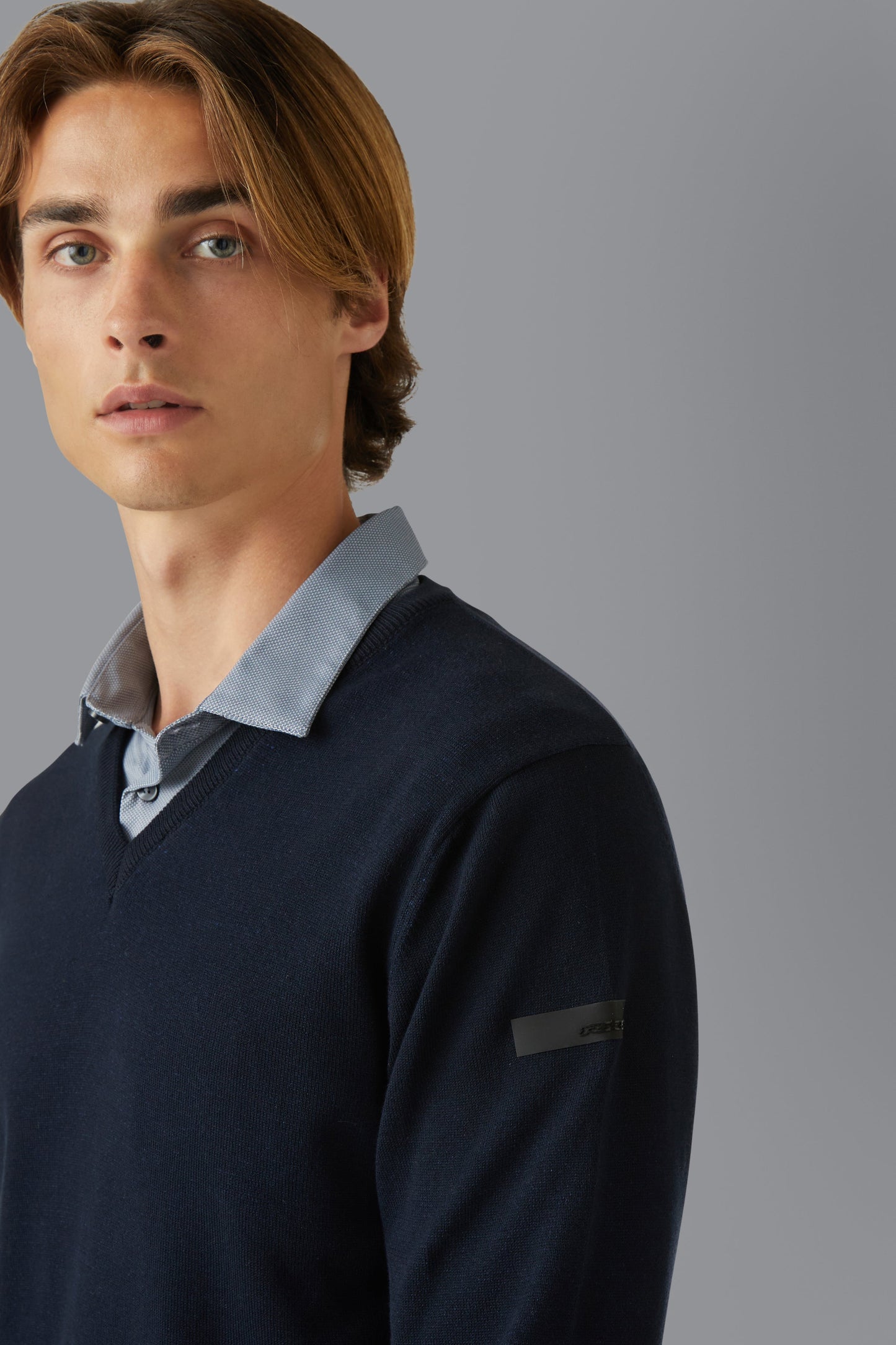 Knit Polipropicotton Plain V-Neck