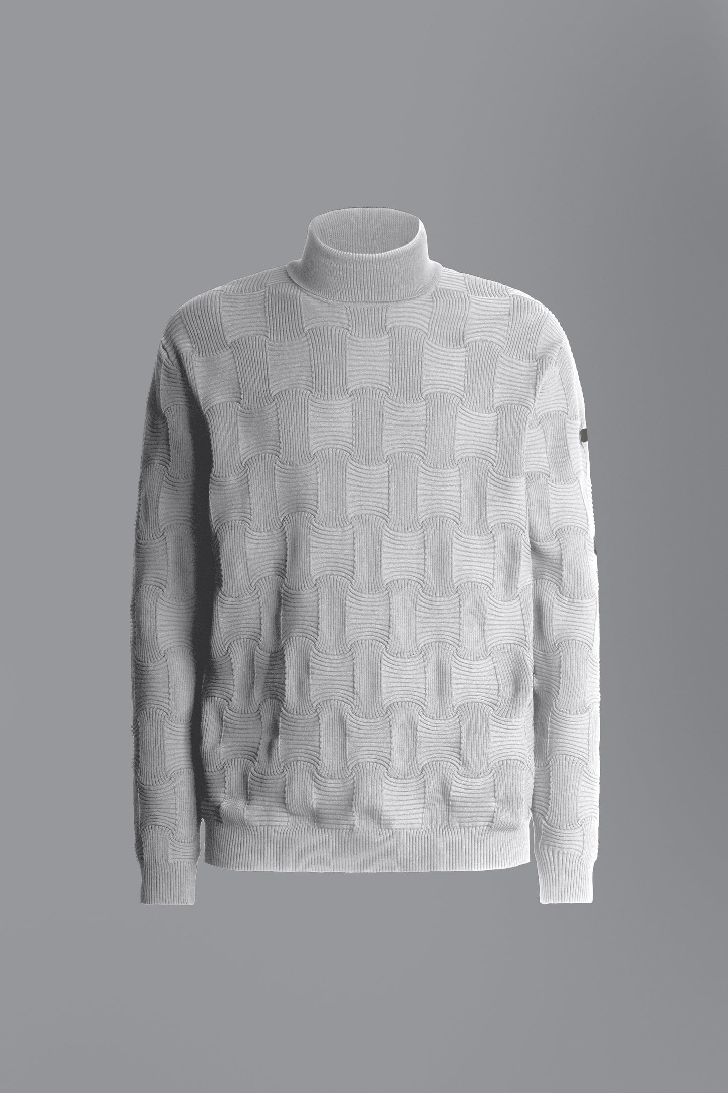 Knit Cotton Basket Turtleneck