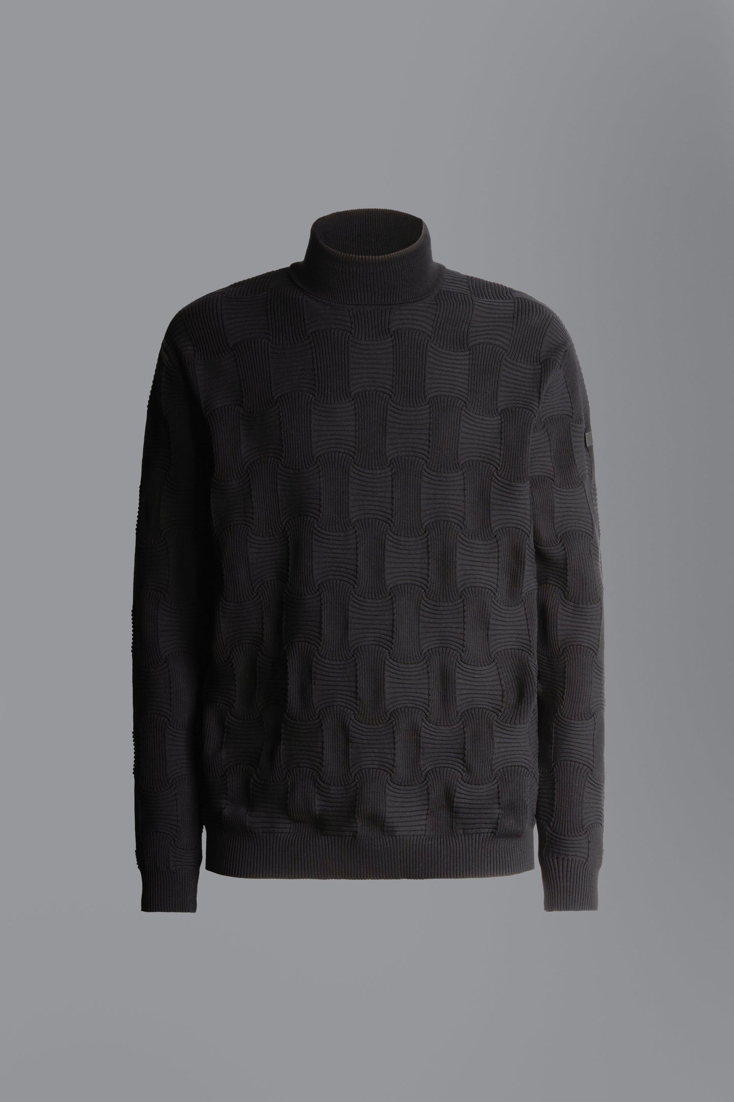 Knit Cotton Basket Turtleneck