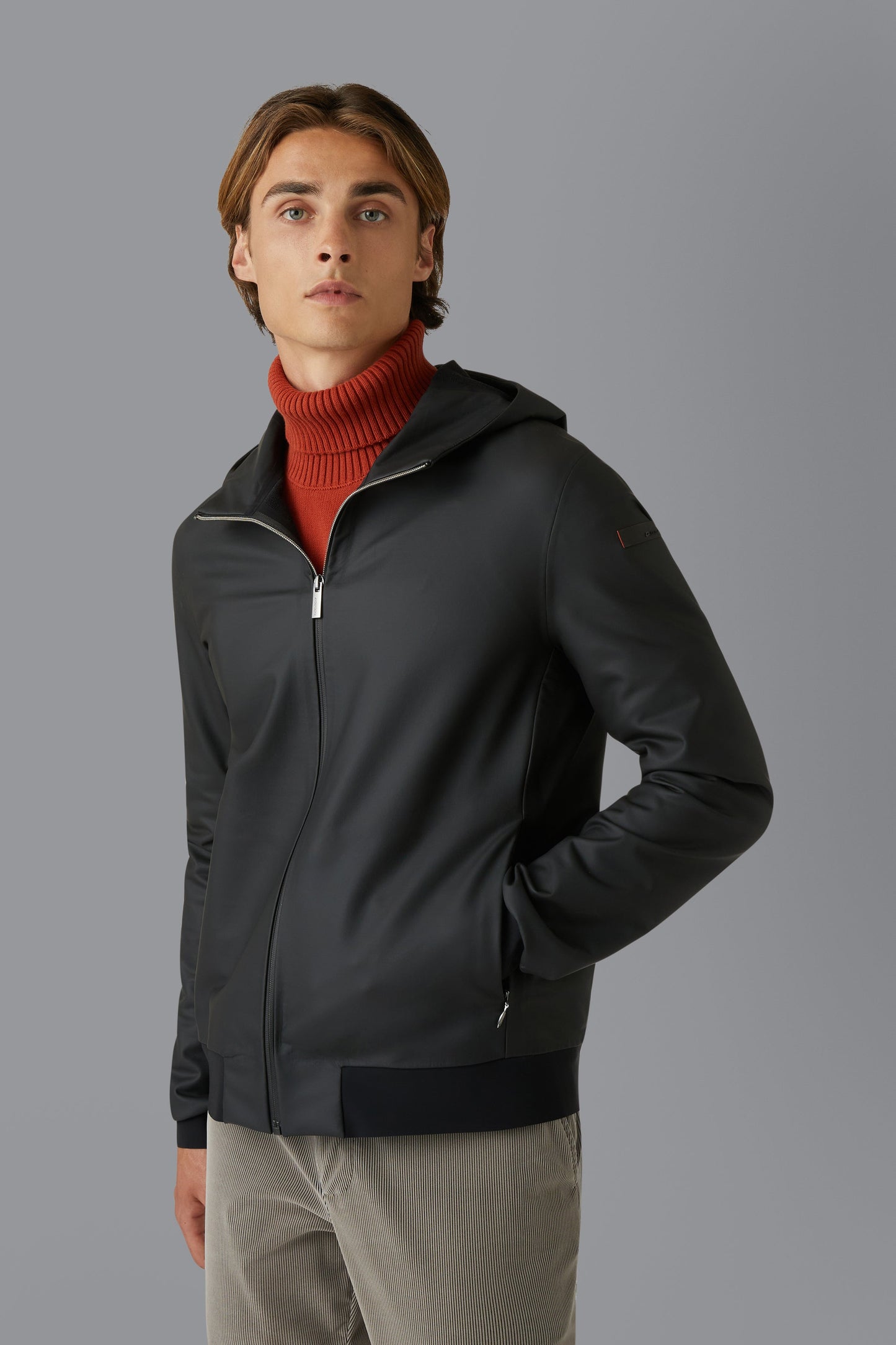 Fleece Rubber Hood Zip