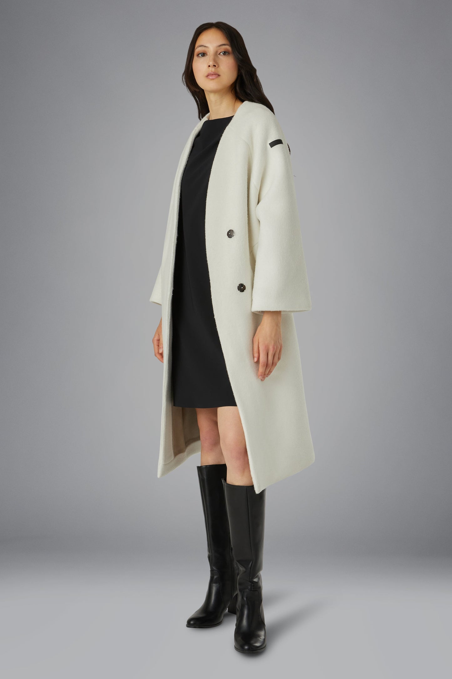 Jkt Wool Coat Neckless Lady