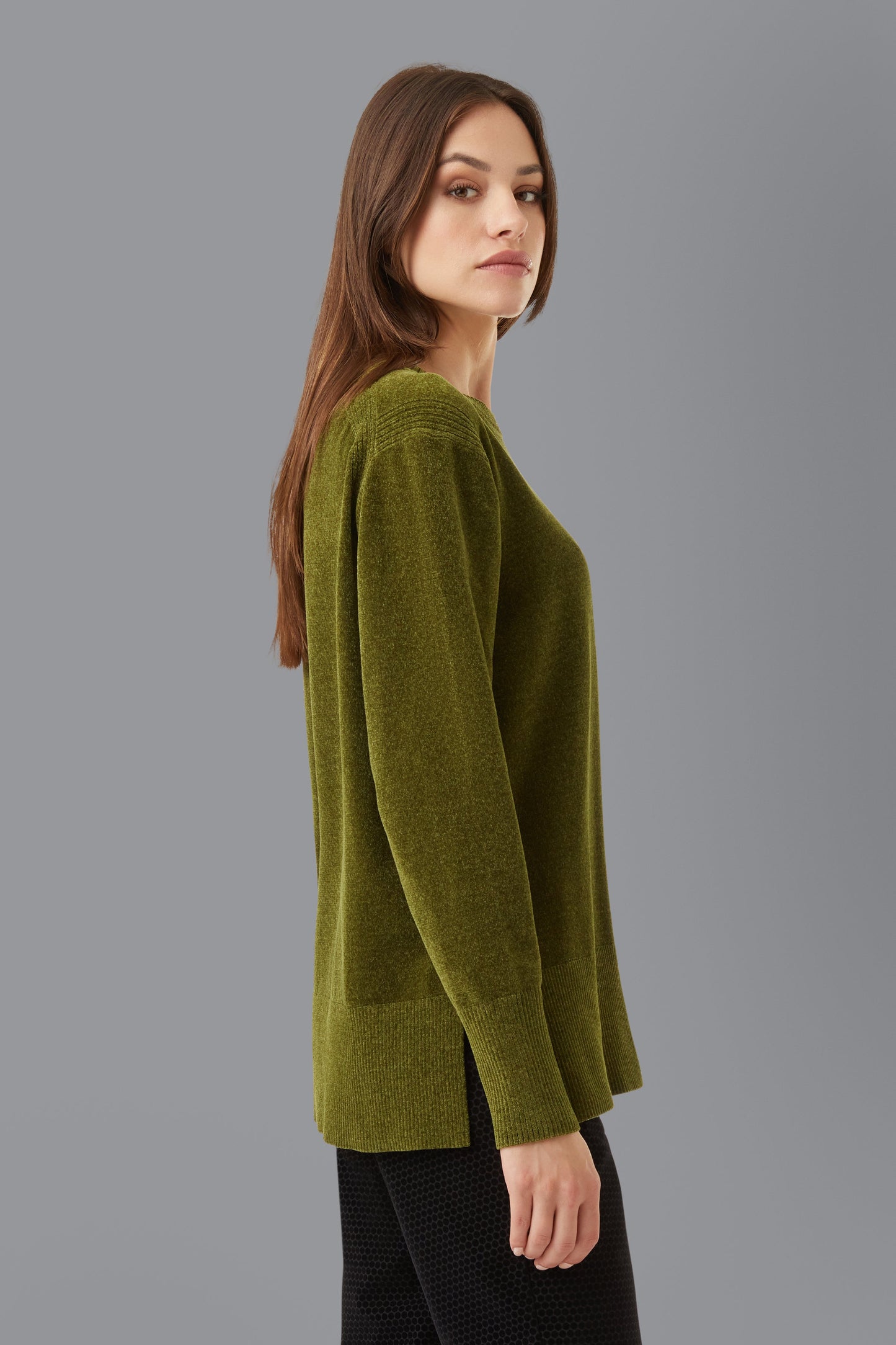 Knit Velvet Vent Round Lady