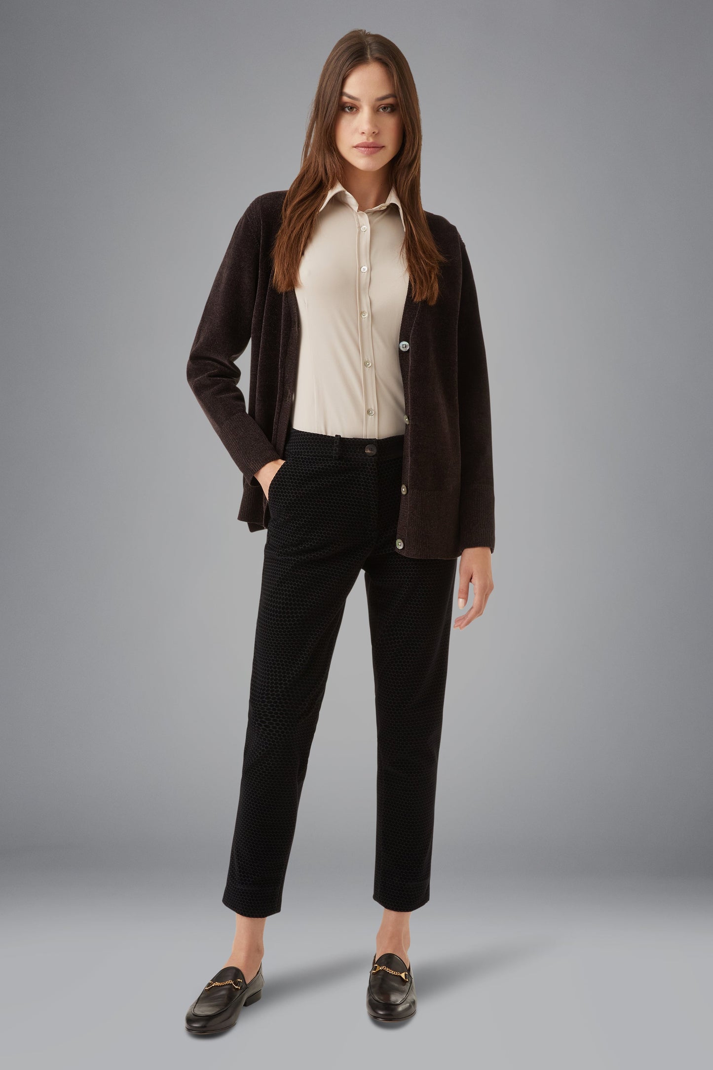 Knit Velvet Vent Cardigan Lady