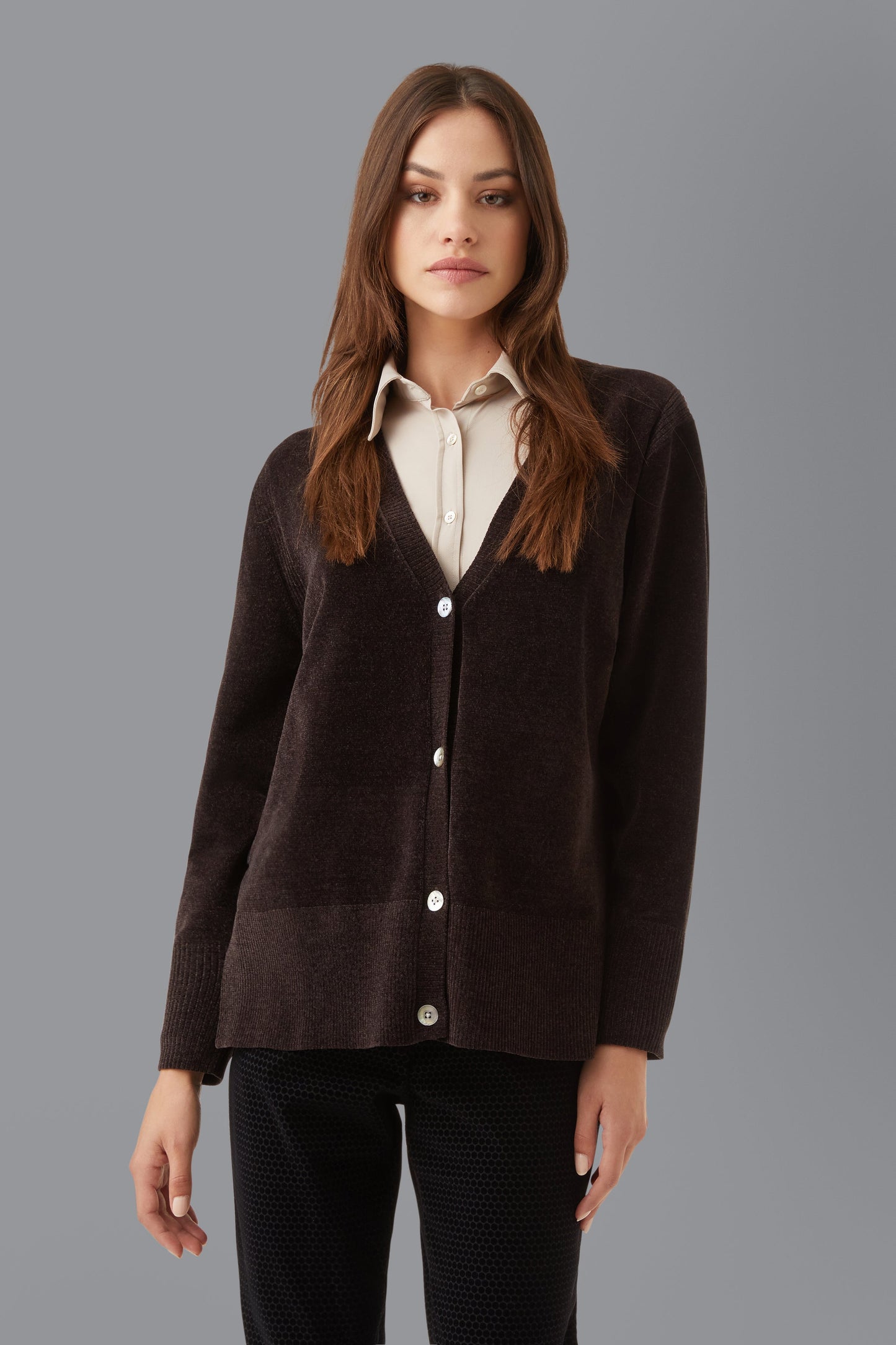 Knit Velvet Vent Cardigan Lady