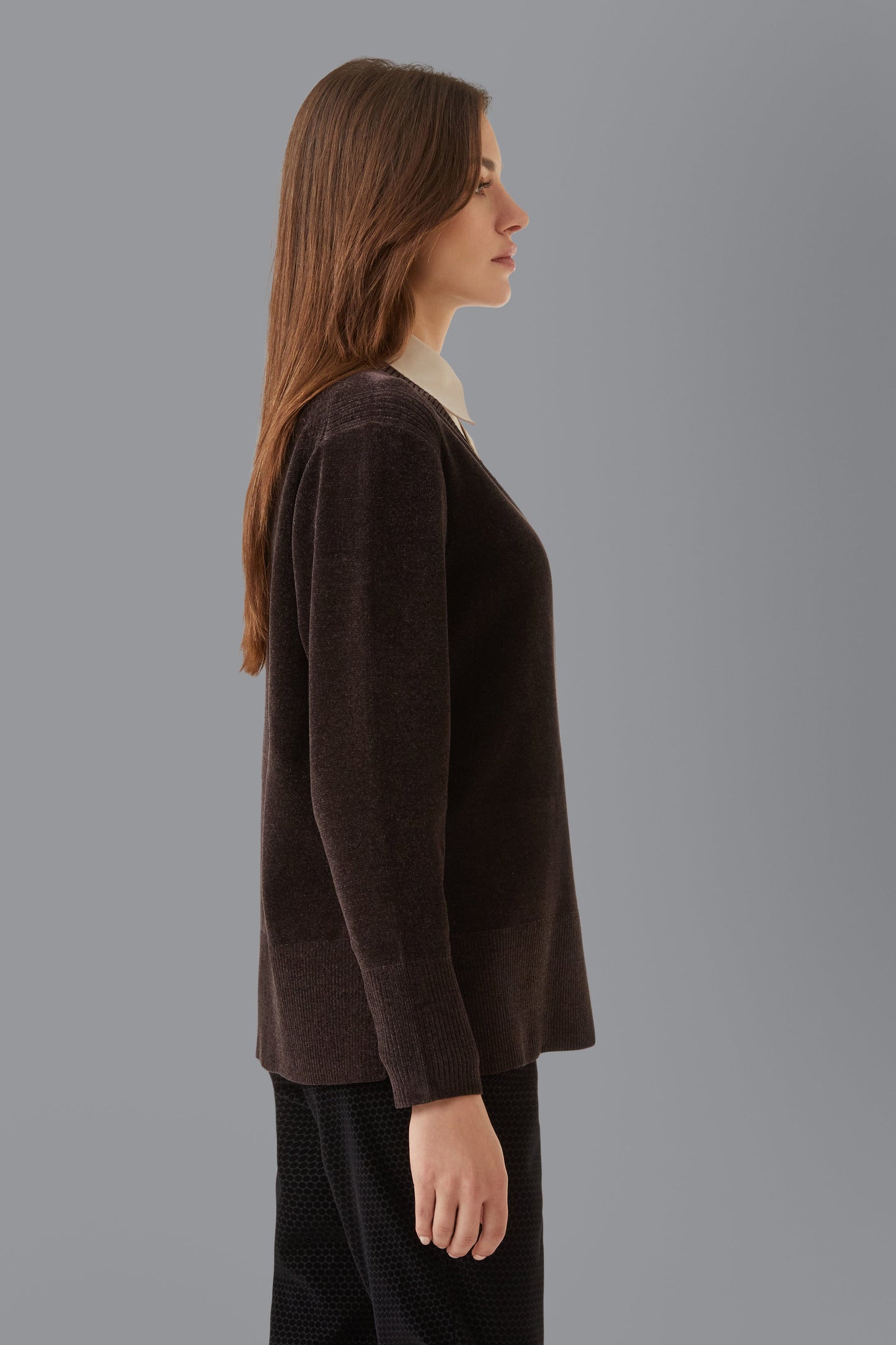 Knit Velvet Vent Cardigan Lady