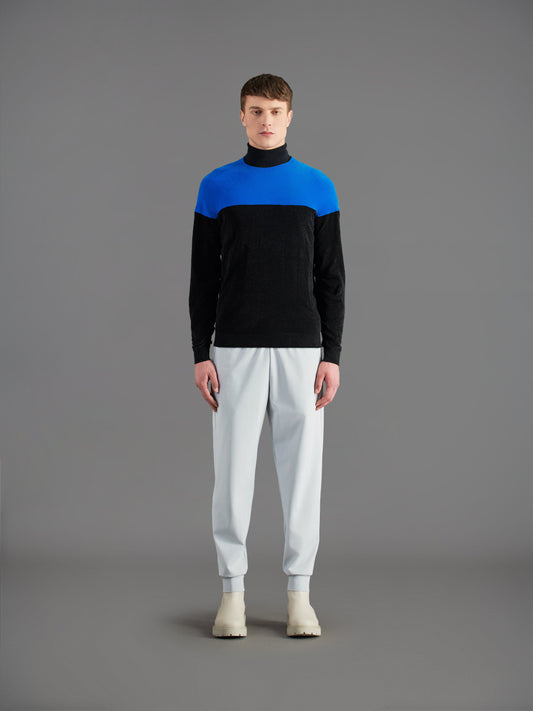 Velvet Block Round Knit