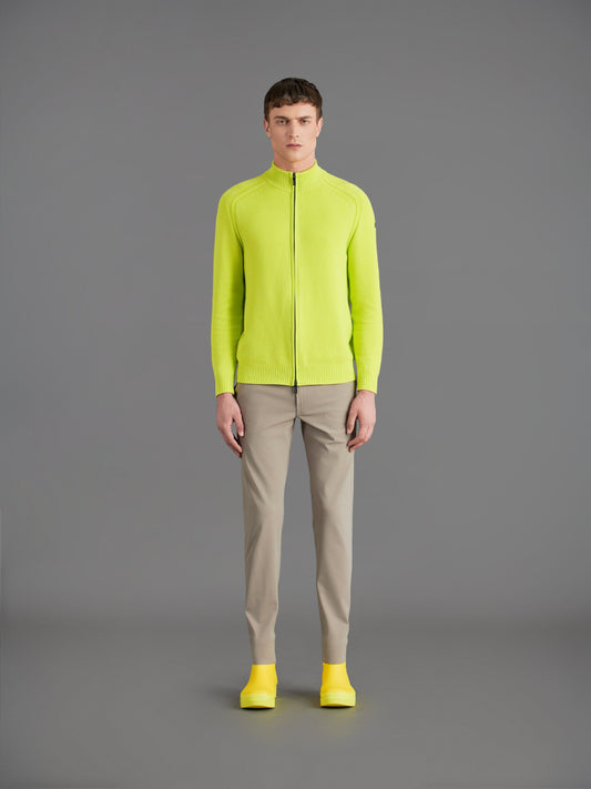 Cotton Plain Zip Knit