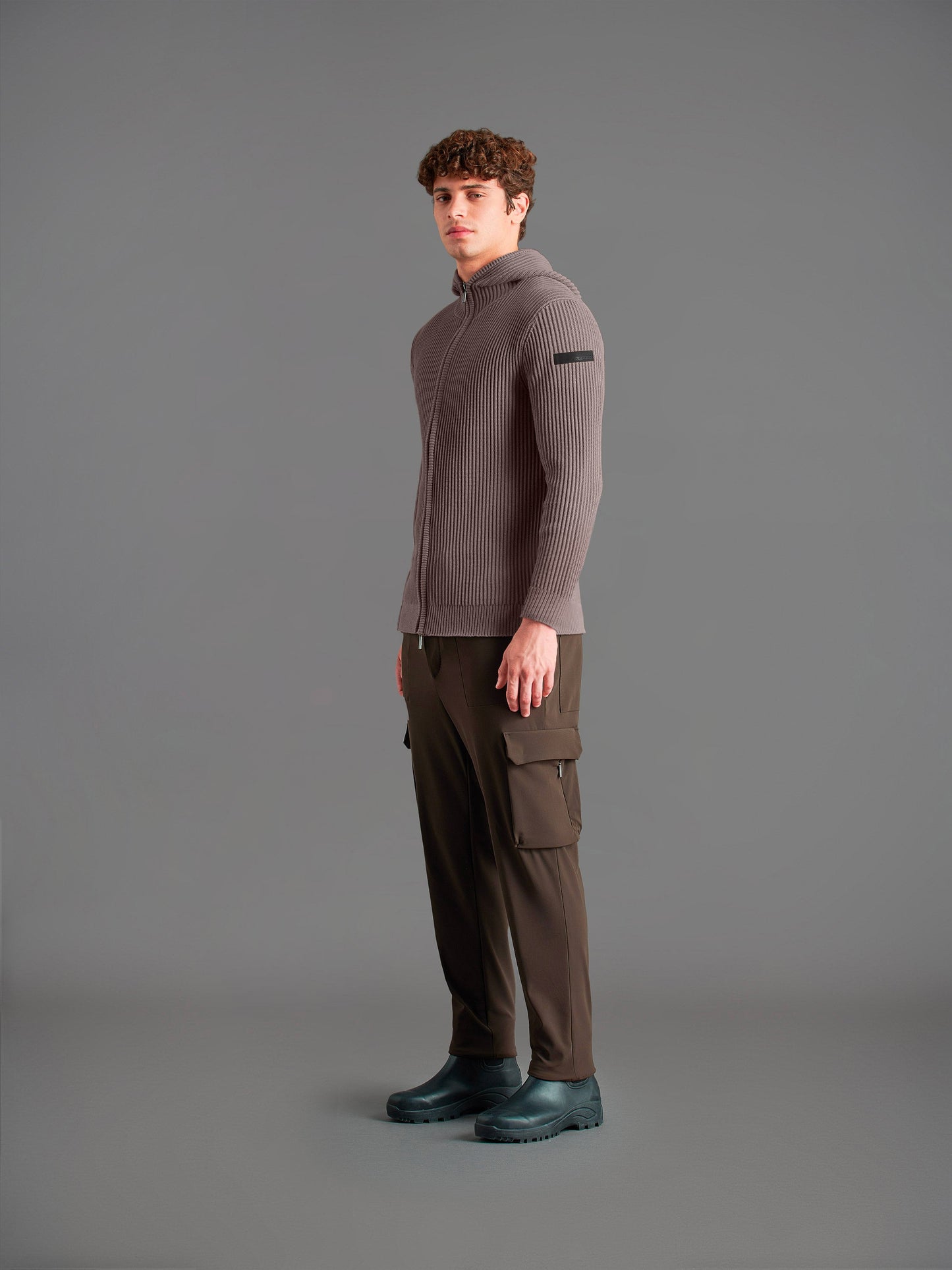 Cotton 7 Hood Zip Knit