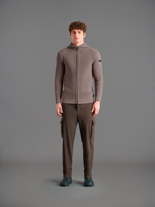 Cotton 7 Hood Zip Knit
