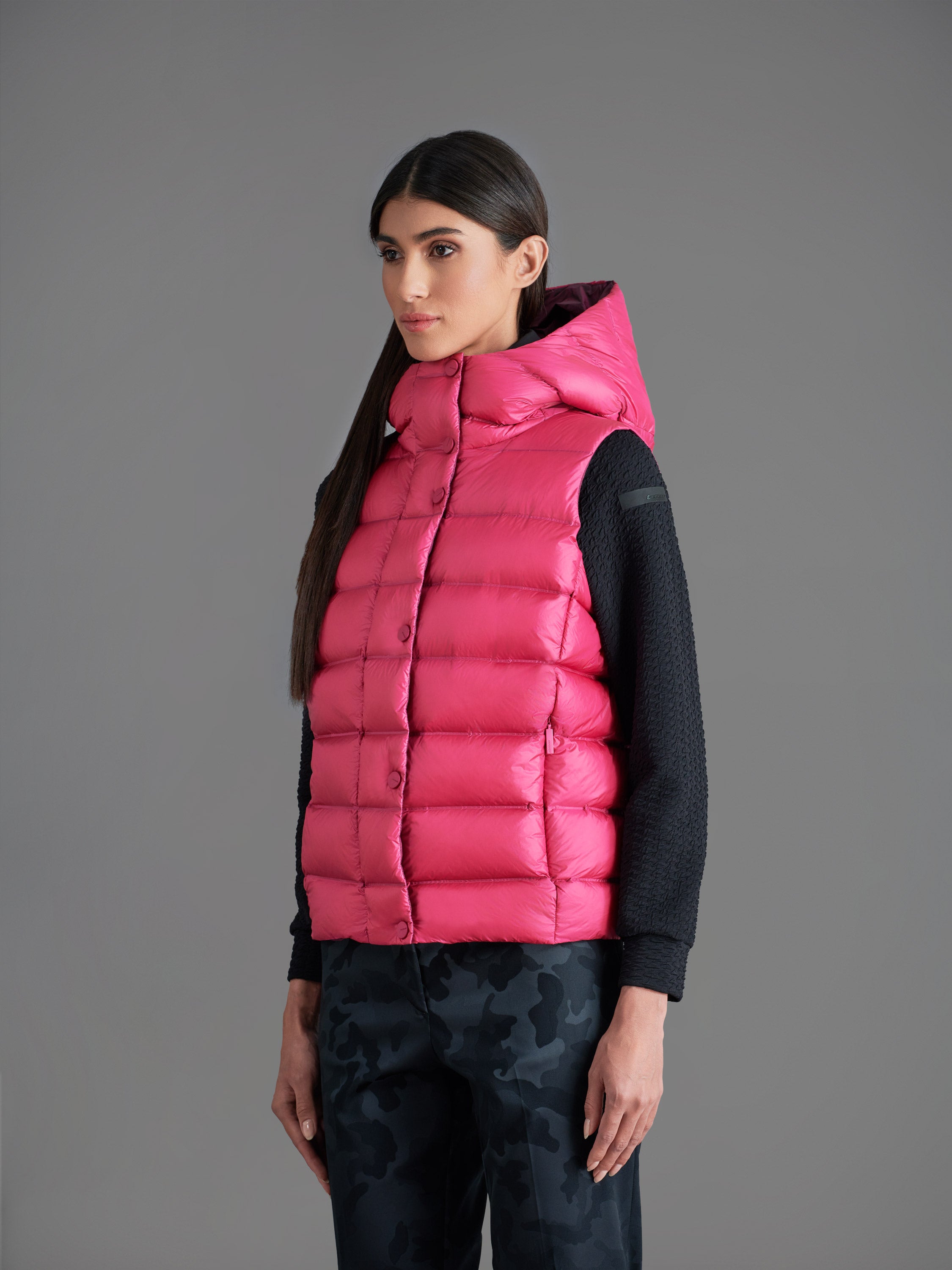 Superrduck! Sleeveless Hood Wom Jkt