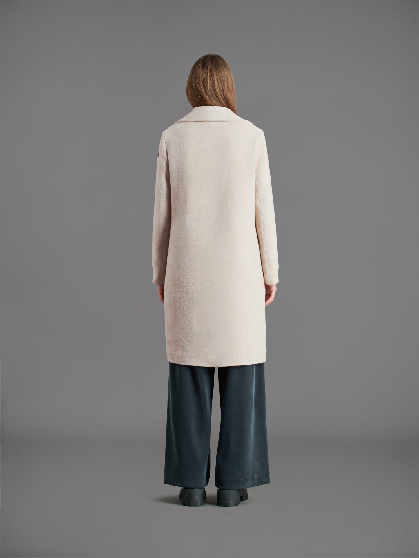 Wool Lettering Coat Wom Jkt