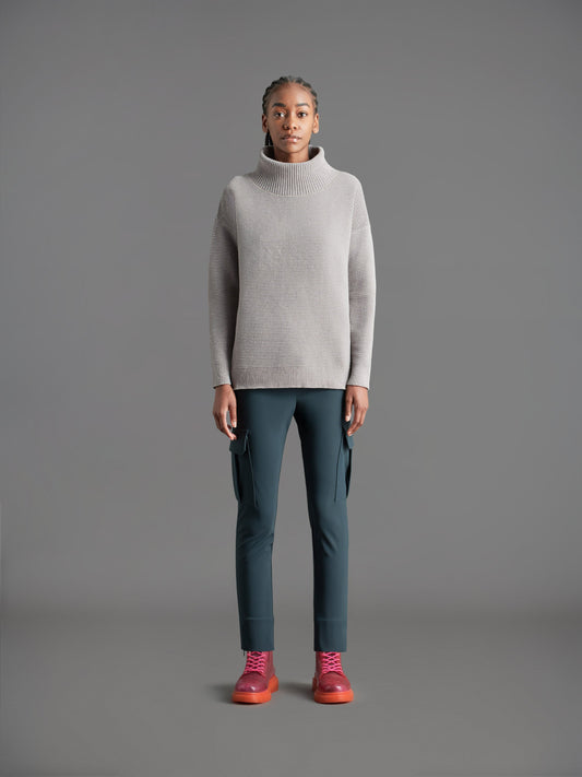 Velvet Ottoman Turtleneck Wom Knit