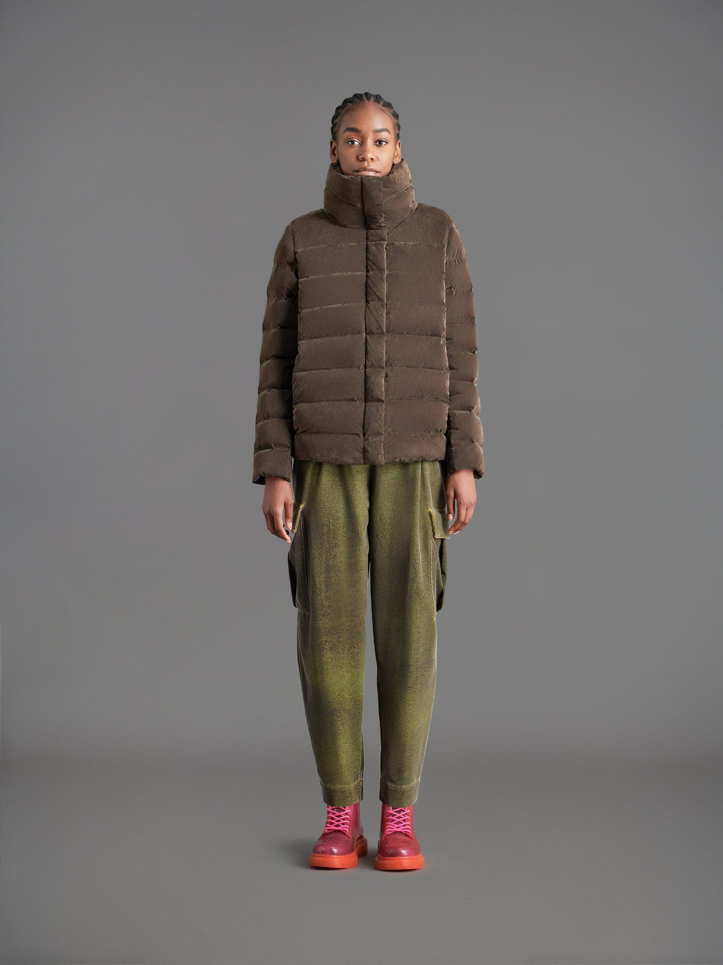 Techno Velvet Diago Military Pocket Wom Pant