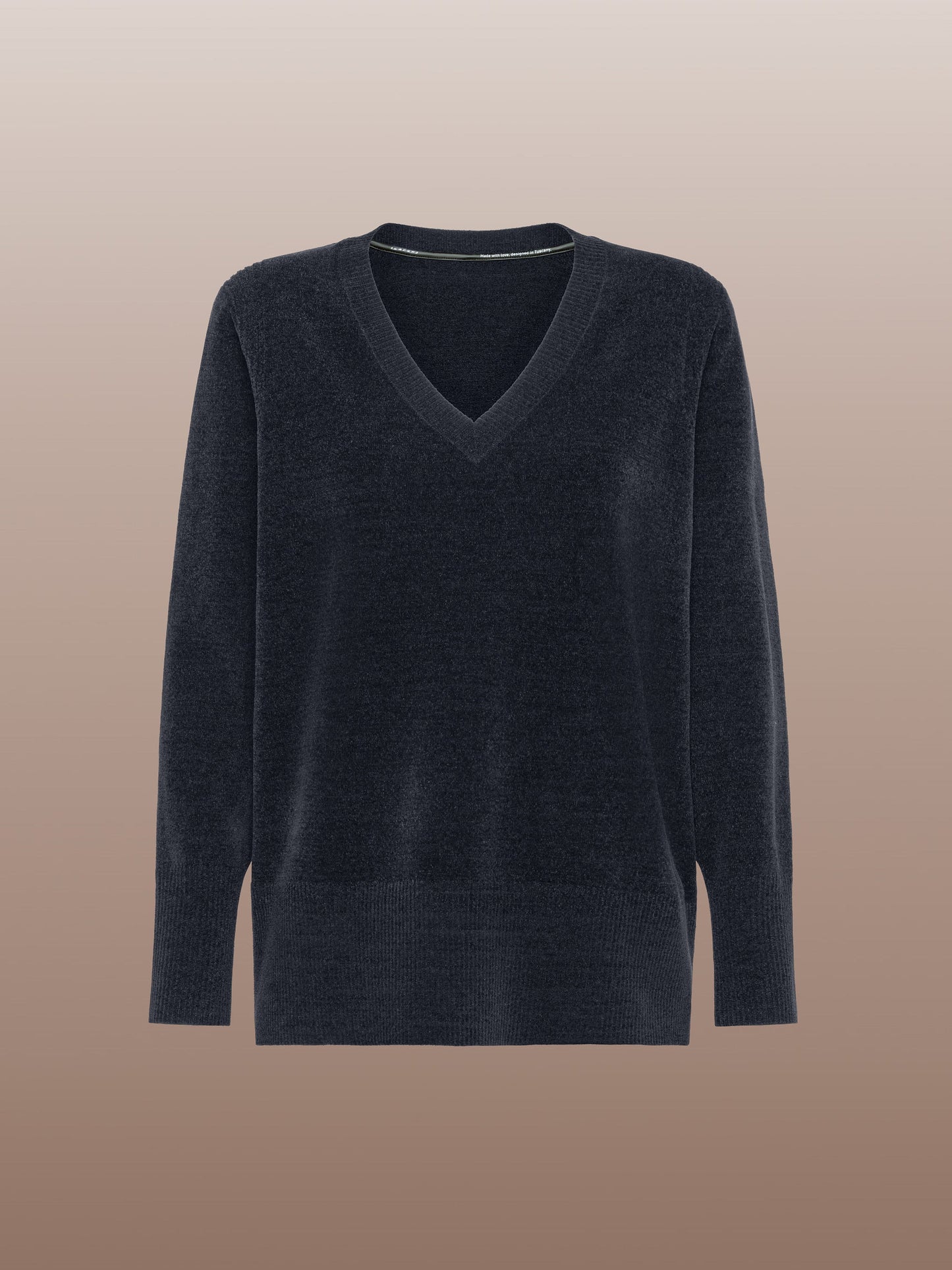 Velvet Vent V-Neck Wom Knit