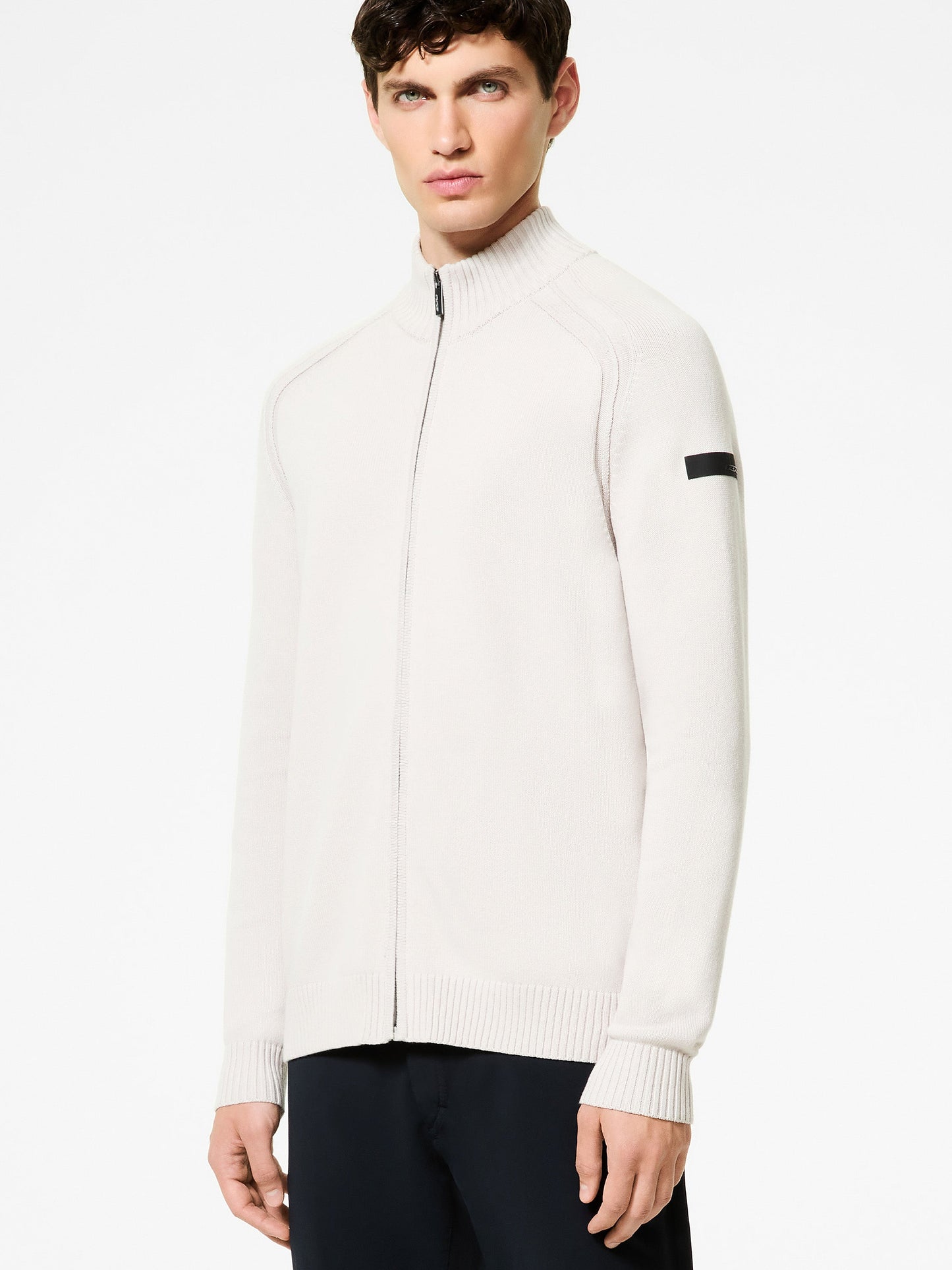 Cotton Plain Full Zip Knit
