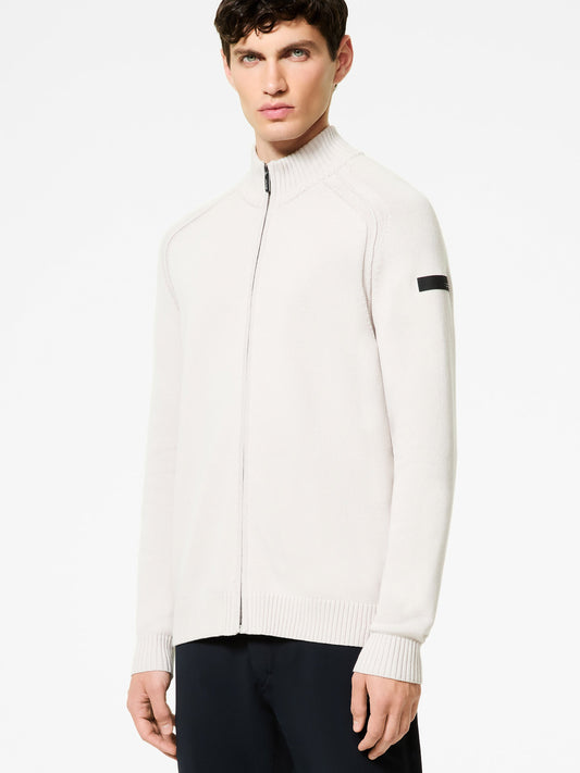 Cotton Plain Full Zip Knit
