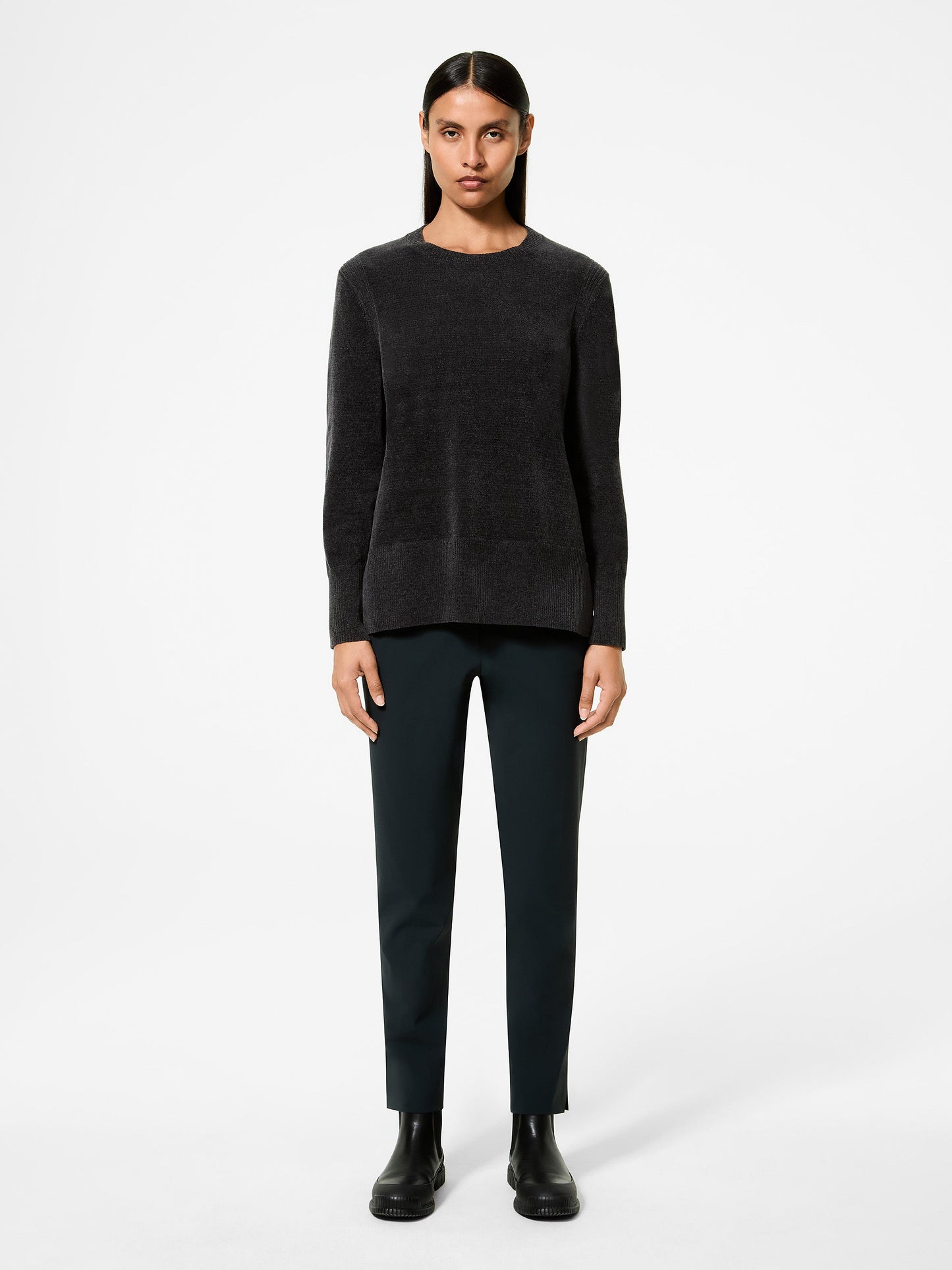 Velvet Vent Round Wom Knit