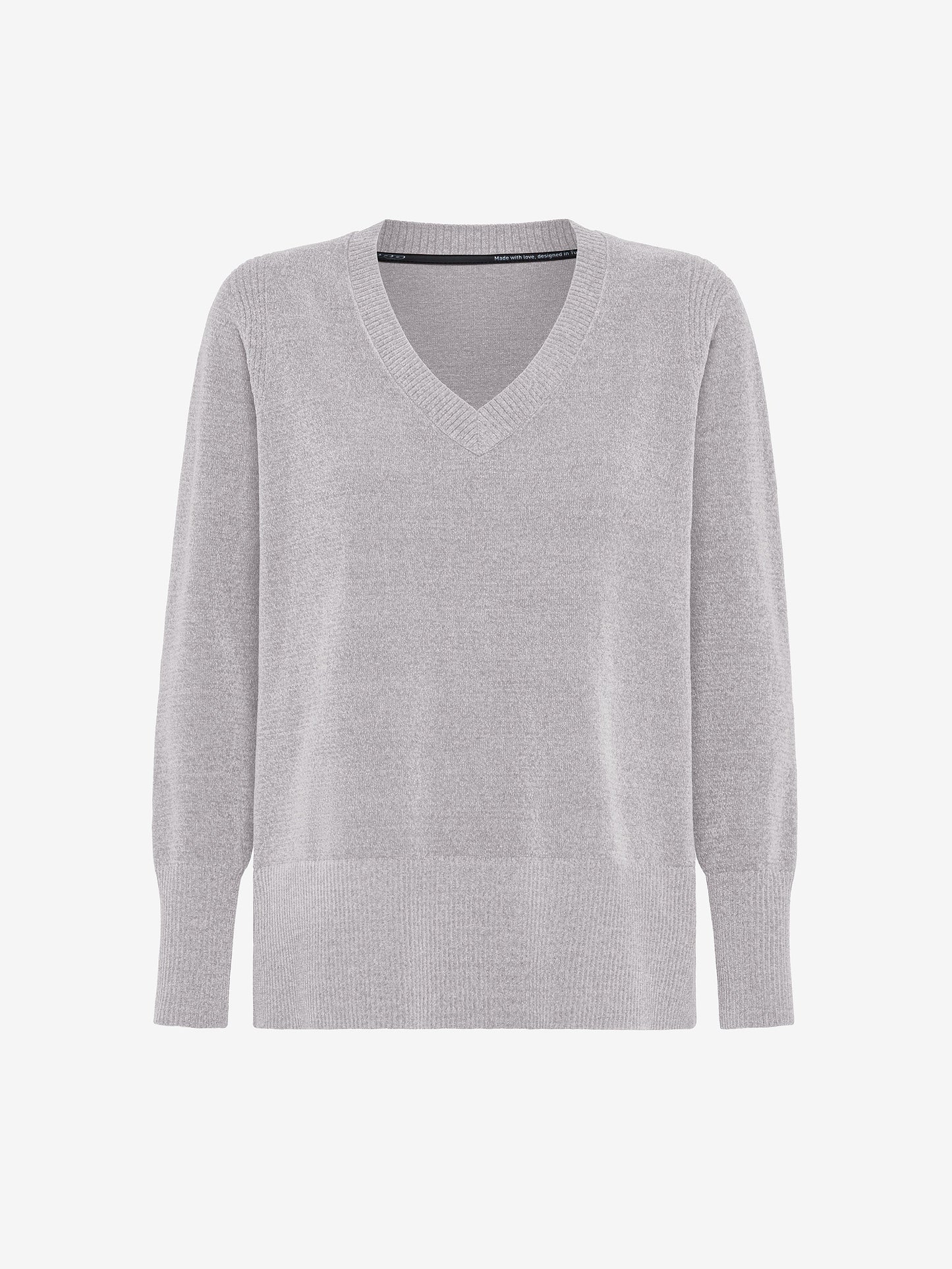 Velvet Vent V-Neck Wom Knit
