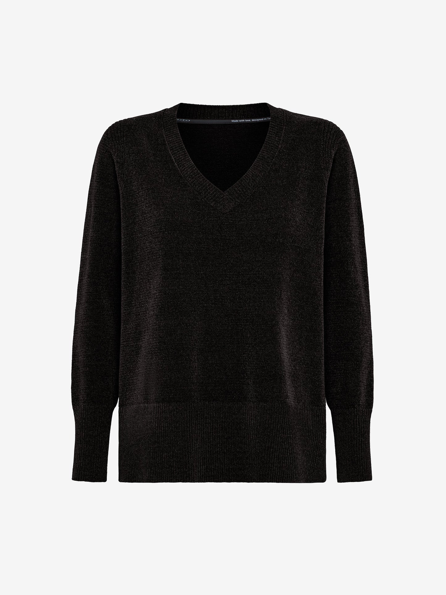 Velvet Vent V-Neck Wom Knit