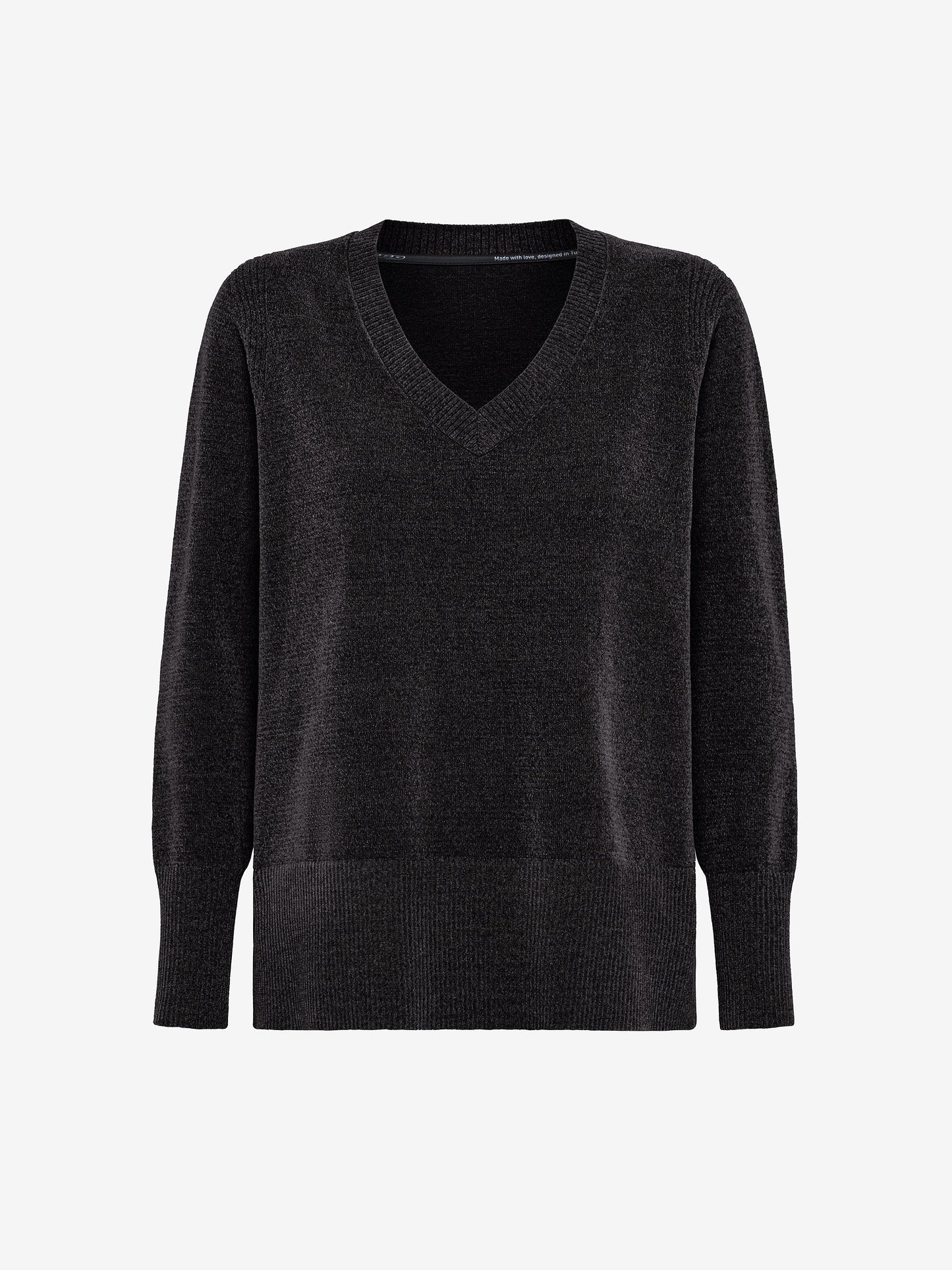 Velvet Vent V-Neck Wom Knit