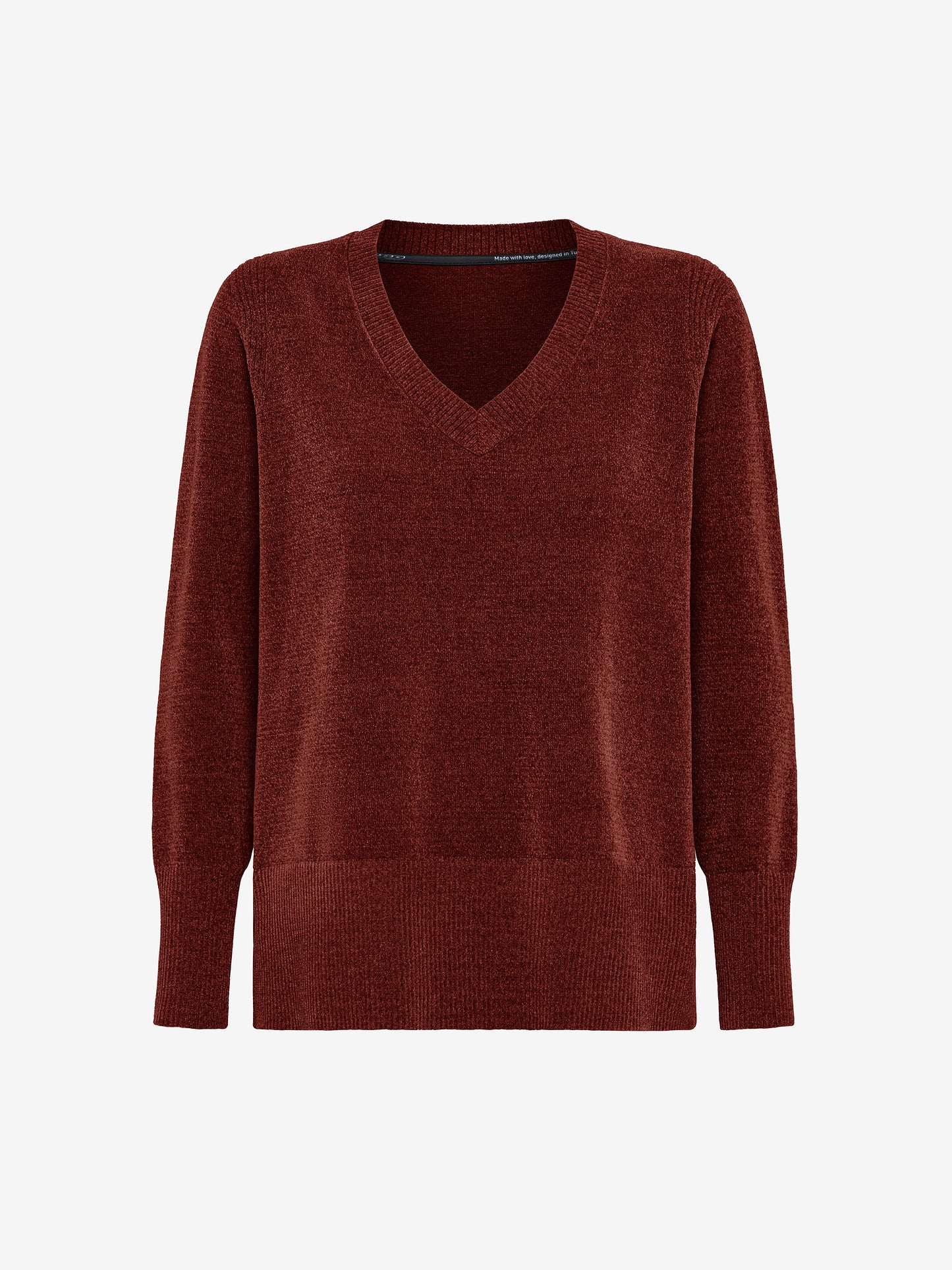 Velvet Vent V-Neck Wom Knit