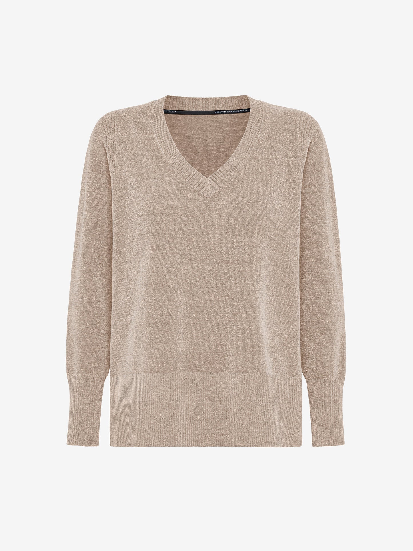 Velvet Vent V-Neck Wom Knit