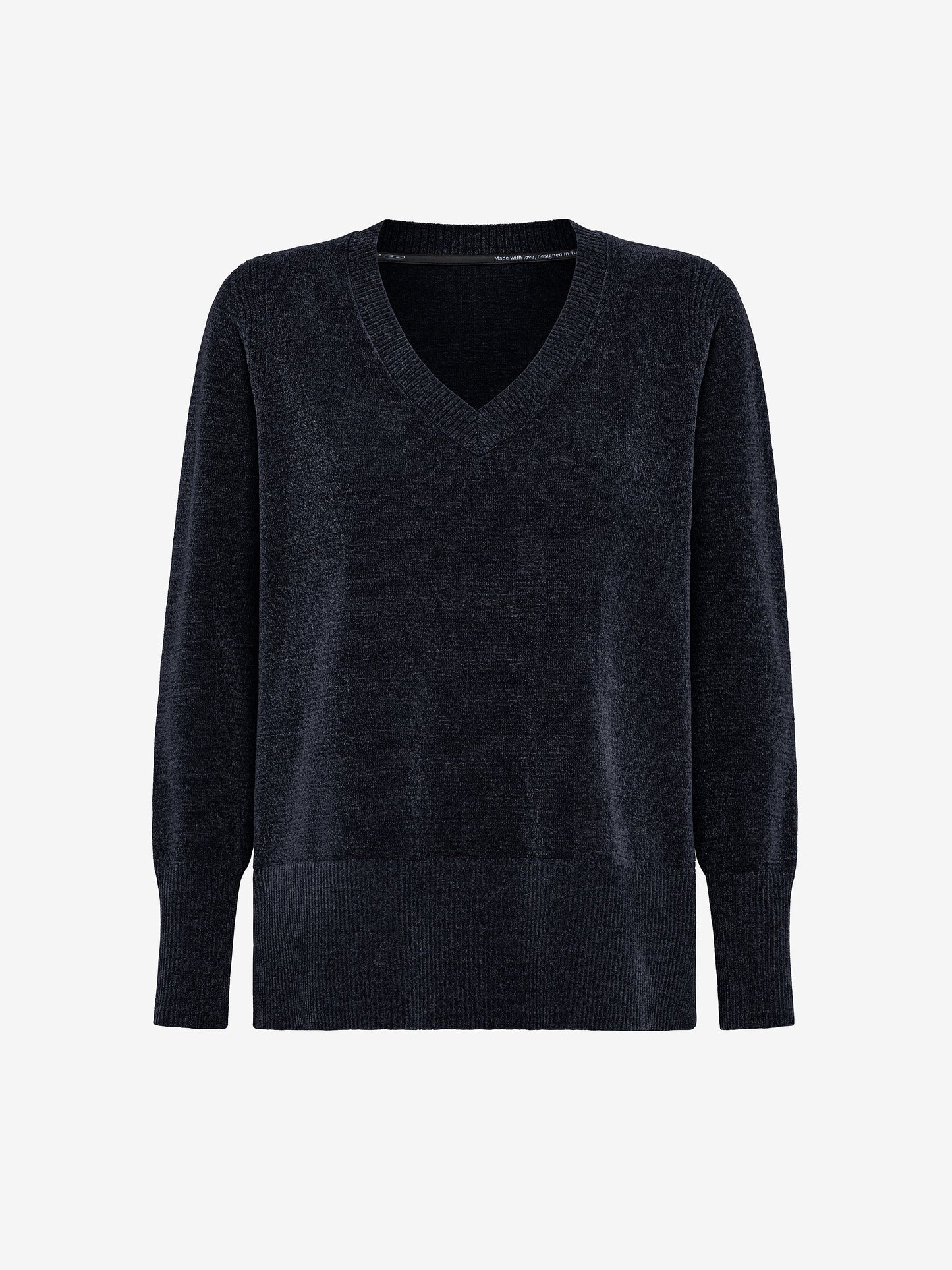 Velvet Vent V-Neck Wom Knit