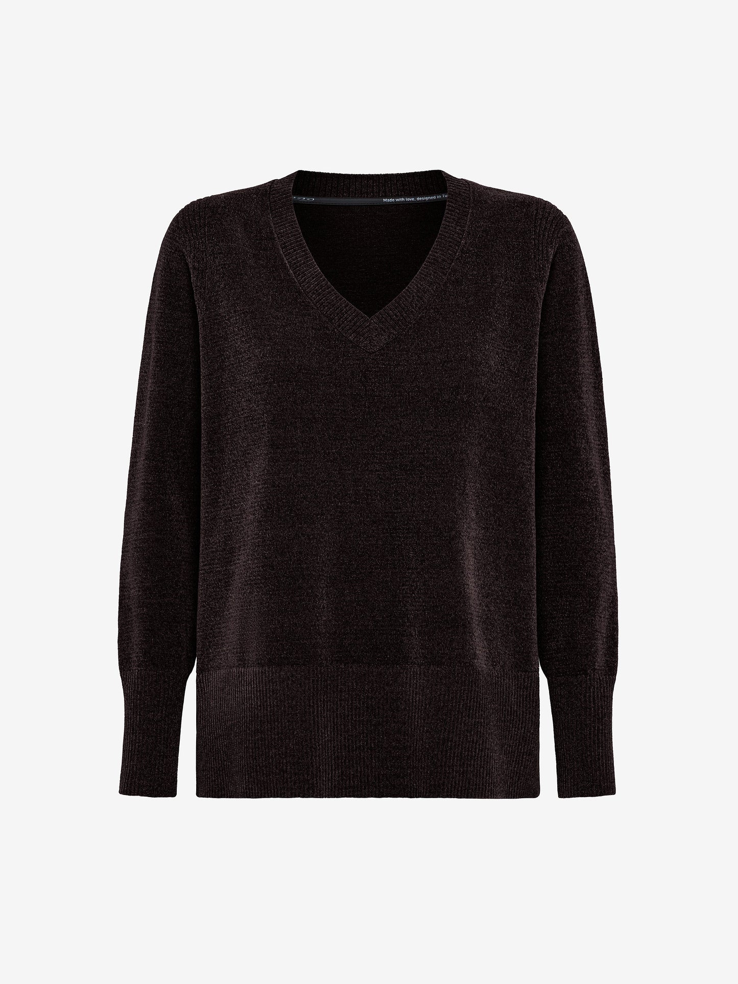 Velvet Vent V-Neck Wom Knit