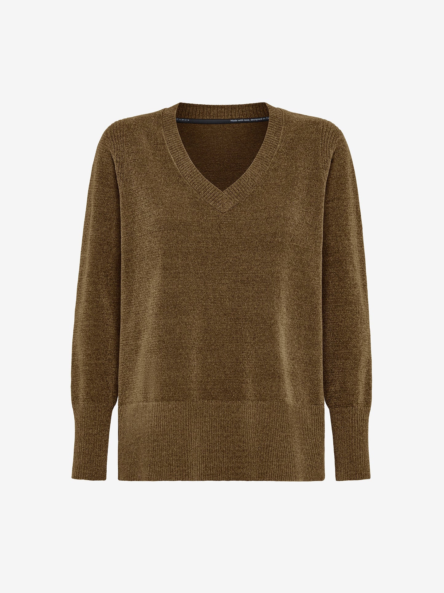 Velvet Vent V-Neck Wom Knit