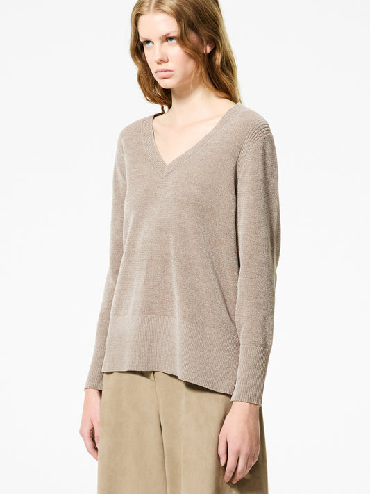 Velvet Vent V-Neck Wom Knit