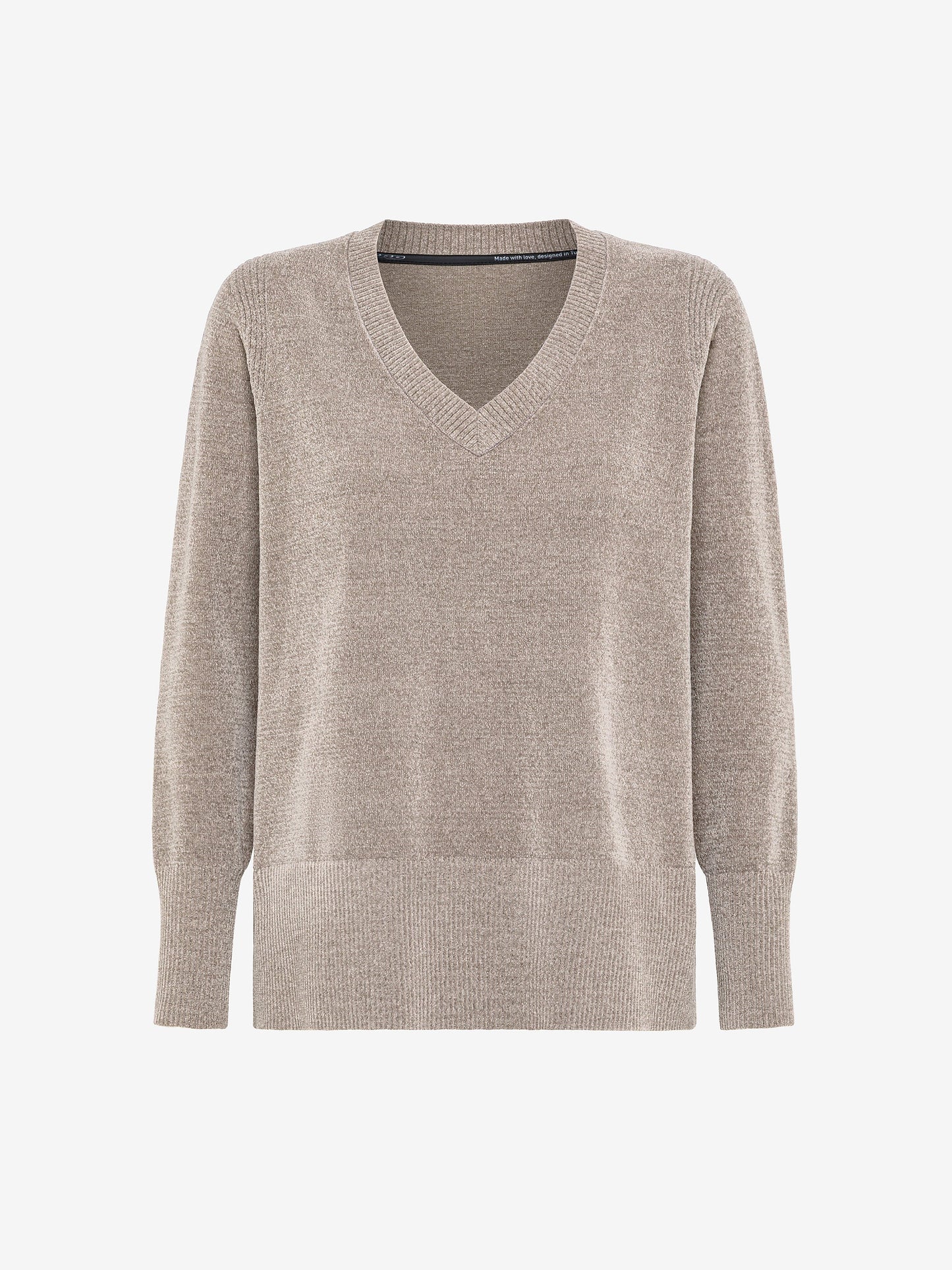 Velvet Vent V-Neck Wom Knit