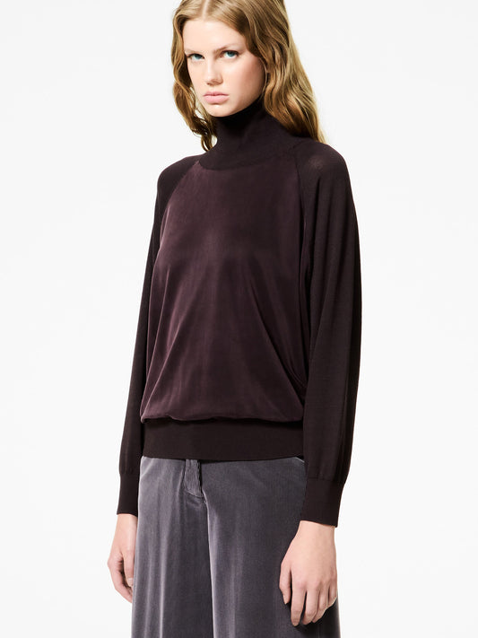 Cupro Turtleneck Wom Soft Knit